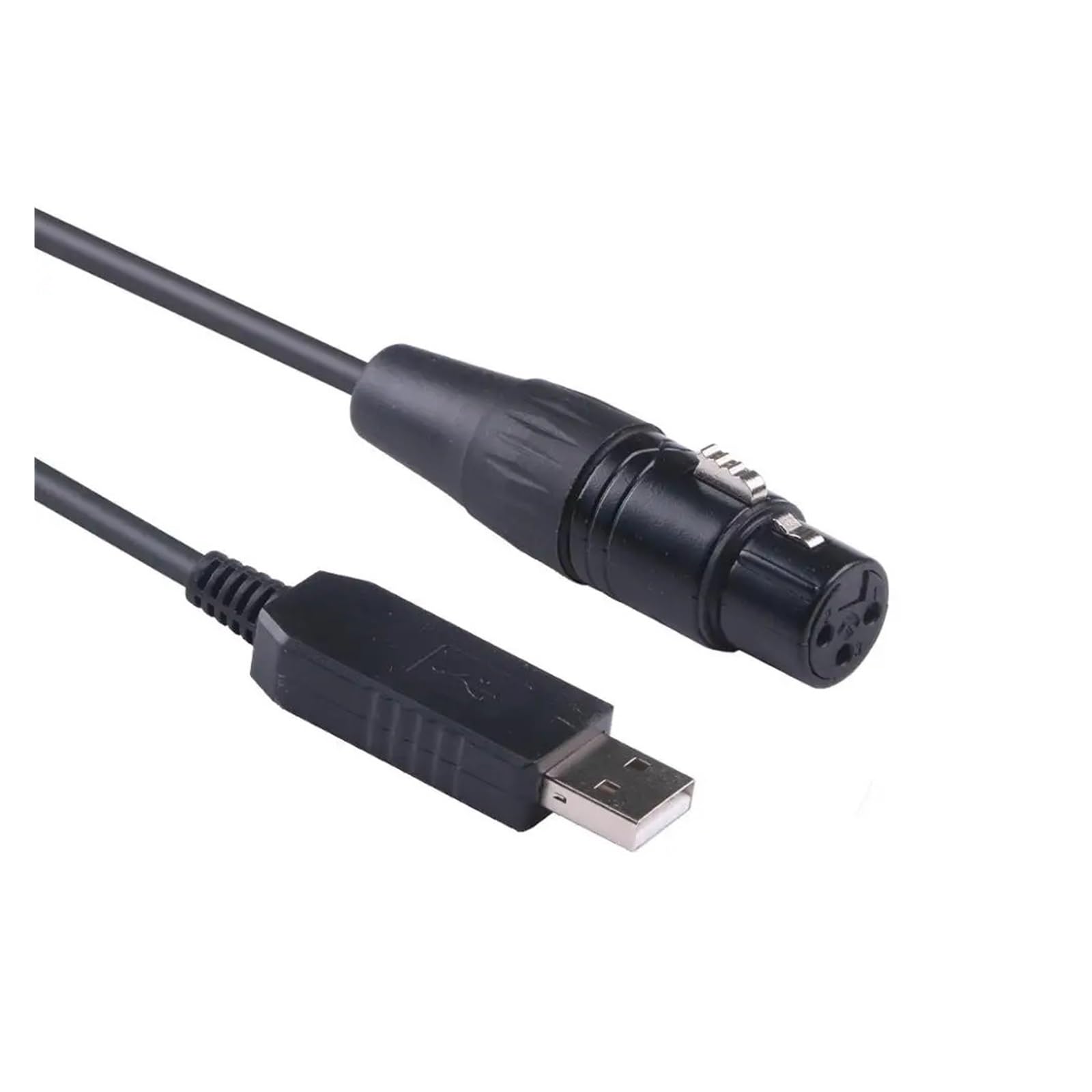 USB to Serial Converter USB RS485 DMX-Steuerung DMX512 DMX400 DIY Serieller Konverter Bühnenlicht-Controller-Ausrüstungskabel(1m,USB to DMX Male)