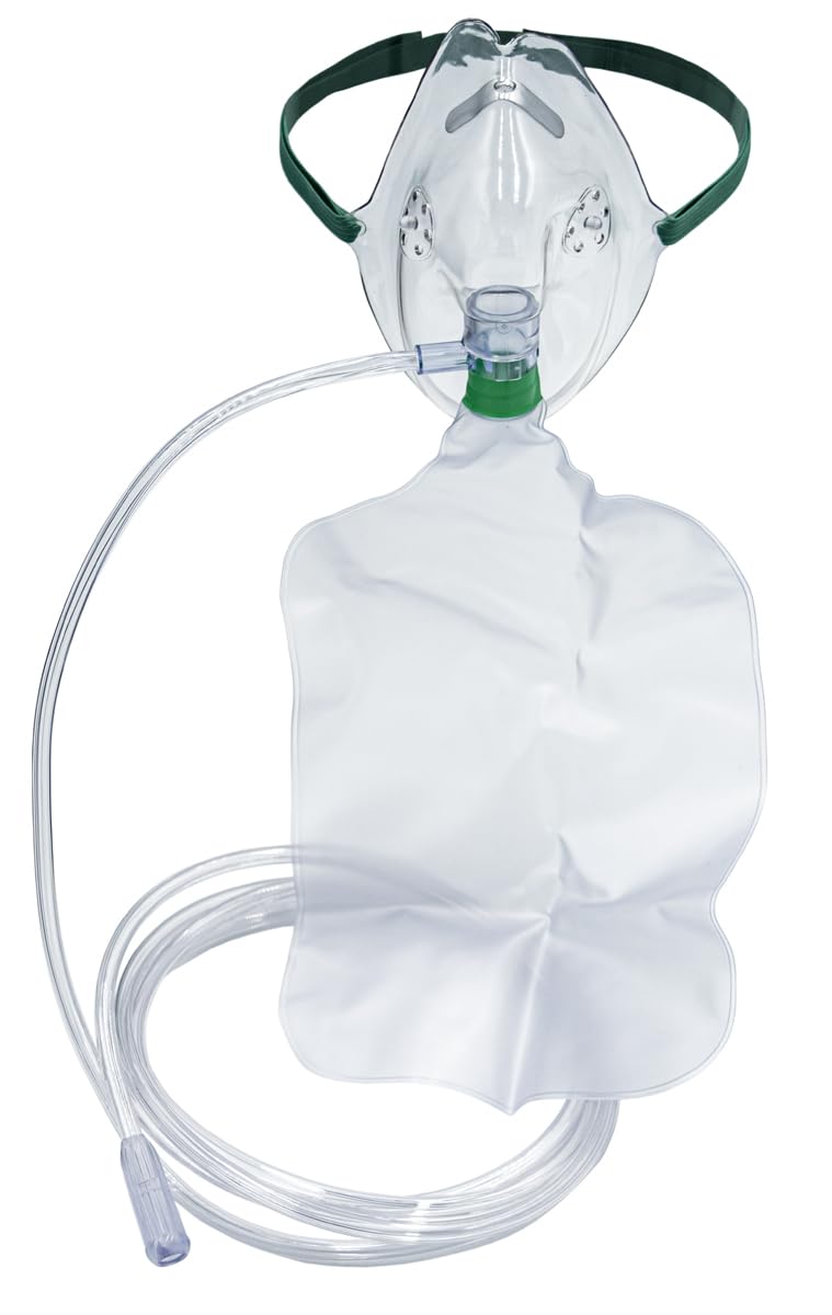 Salter Labs High Concentration Partial Rebreather Oxygen Mask, Adult - Optimal Oxygen Therapy Solution