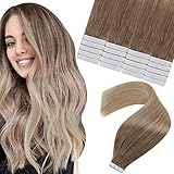 Cabello humano 100% Remy: el cabello humano de extensiones de cinta se puede reutilizar fácilmente agregando un nuevo trozo de cinta y es completamente invisible, lo que le da a todo un aspecto natural.