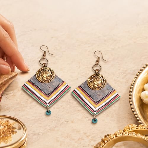 Image of Handcrafted Boho & Ethnic Earrings for Women - Wooden & Brass Statement Designs in Loop, Swing & Motif Styles
