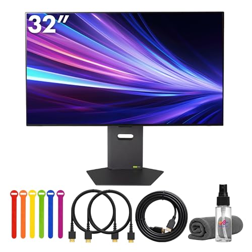 Image of LG Ultragear G8 32GX850A 32 inch Dual-Mode Gaming Monitor Bundle | 4K UHD (3840x2160) 165Hz / FHD 330Hz, OLED Display, 0.03ms, G-SYNC, FreeSync Premium Pro, HDMI & DisplayPort + Cable Ties + More