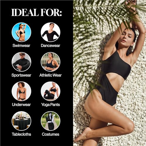 Image of FabricLA Nylon Spandex Matte Tricot Fabric - 4 Way Stretch - Beige, 1 Yard - 58 /60 inch Inches (150 CM) Wide - Swimwear, Sportswear, Activewear, Yoga Wear, Table Cloth