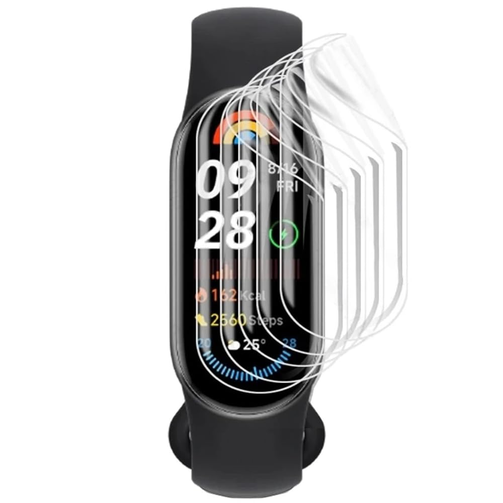 Renwox 5pcs pellicola idrogel screen protector per Xiaomi Mi Smart Band 7 / NFC 1.62 Pellicola protettiva flessibile HD trasparente TPU [Touch Sensitive] [Bubble Free