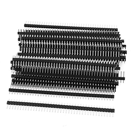 Hobbypower 50 x Single Row 40Pin 2.54 mm Black Male Pin Header Connector