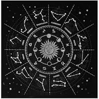 TOGEVAL Mantel de Astrología Negro Diseño de Tarot y Doce Signos