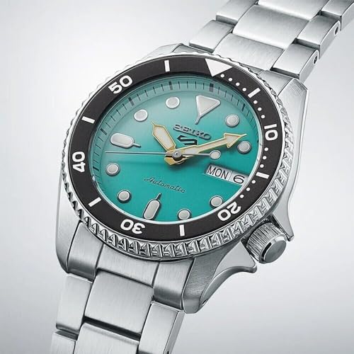 Image of SEIKO 5 Sports SRPK33 10 ATM Water Resistant 38.0mm Vibrant Green Dial Automatic Men's Watch