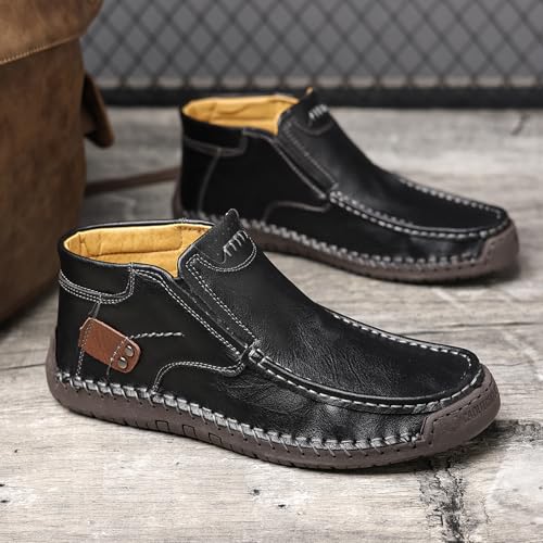 Coramtty Mens Business High-top Loafers Casual Slip on Shoes Lightweight Dress Refreshing Boots Classic Walking Driving Travel Outdoor4