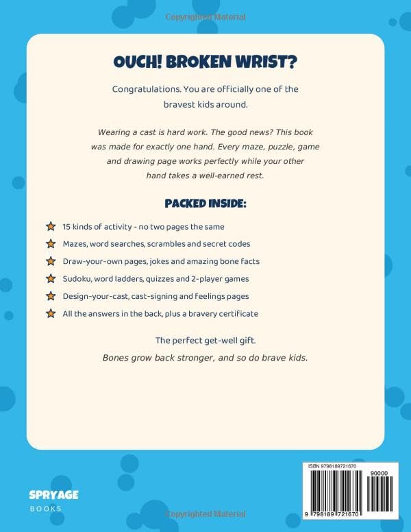My Broken Wrist Activity Book: 90+ One-Hand-Friendly Puzzles, Games and Drawing Pages for Kids With a Cast - A Get-Well Gift to Beat Cast Boredom (Ages 7-12) image 3