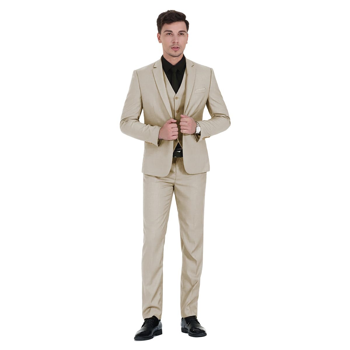 Anzug Herren Slim Fit 3 Teilig Anzüge Herrenanzug Sakko für Hochzeit Business