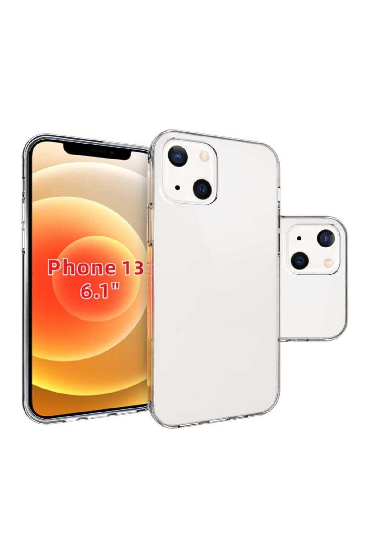 Zore Apple ile uyumlu iPhone 13 Kılıf Süper Silikon Kapak Renksiz