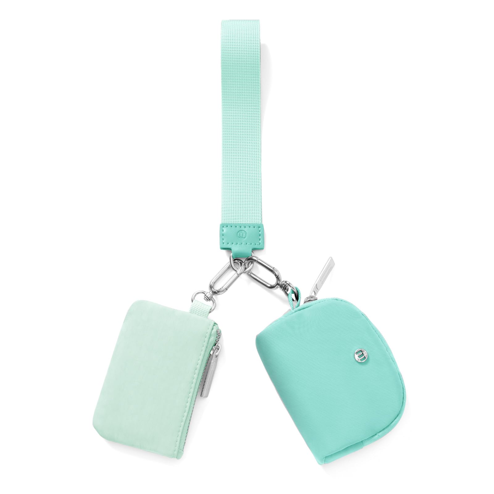 Keychain Wallet Mini Zip Around Wristlet Wallets for Women Detachable Dual Pouch Wristlet Portable Coin Purse Small Wallets