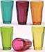Circleware Heavy Base Colored Juice Drinking Glasses, Kitchen Entertainment Dinnerware Ice Tea Beverage Cups Glassware for Water, Milk, Beer, Whiskey and Bar Decor, Set of 6-12oz, Overture