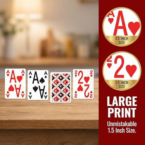 2 Cartas de Poker con Numeros Grandes para Baja Vision miniatura 5