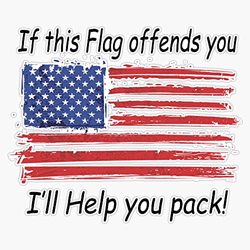 HOF Trading If This Flag Offends You, I'll Help You Pack! Vinyl Sticker Waterproof Decal Laptop Wall Window Bumper Sticker 5