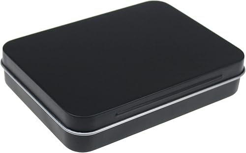 Miniatura 2 de 12 piezas rectangulares de metal vacíos con bisagras recipientes de latas para necesidades básicas para el hogar, juego de mini cajas, 4.5 x 3.3 x