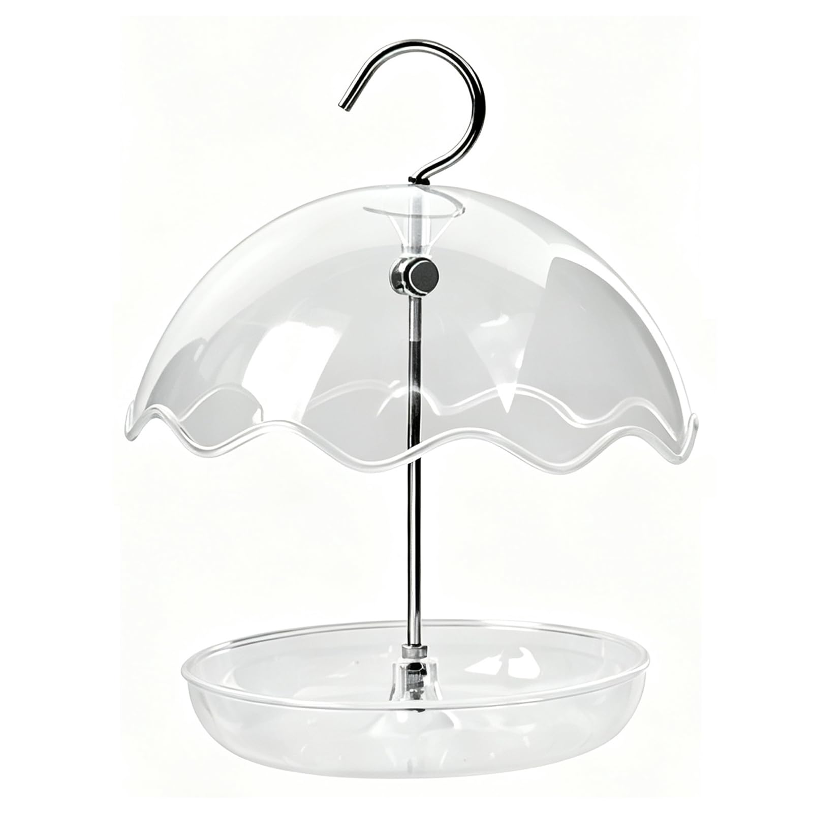 Robin Bird Feeder, Mealworm Feeder for Small Birds Only, Garden Dome Design with Baffle Dome, Anti Starling Bird Feeder with Adjustable Height for Backyard Bird Feeding, Weatherproof Outdoor Bird Feed