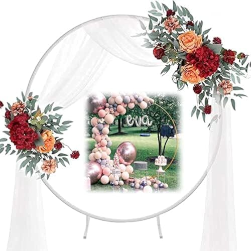 Soporte redondo para arco de boda, cenador de jardín para ceremonias y decoraciones de fiesta, 1 m a 2,5 m, accesorios de telón de fondo ajustable para bodas, cumpleaños y eventos.