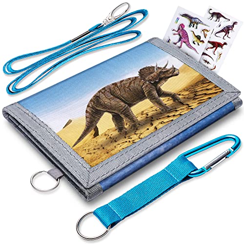 Image of TATAANTY Kids Wallet for Boys Girls Ages 6-18 Trifold, Toddler Wallet for Boys, Novelty Wallet for Childrens Birthday Gifts (Dinosaur)