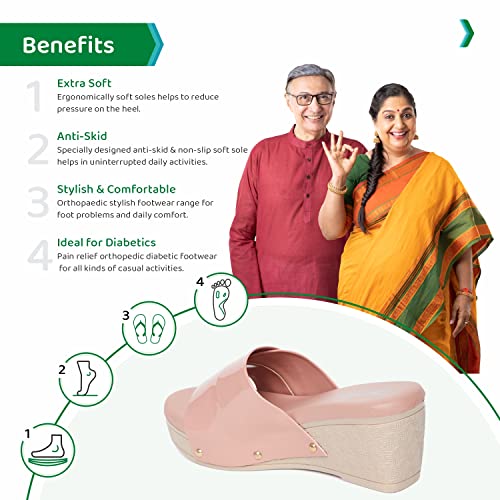 Image of ORTHO JOY Fancy doctor slippers | Soft chappal for women | Comfortable wedges sandals for women stylish