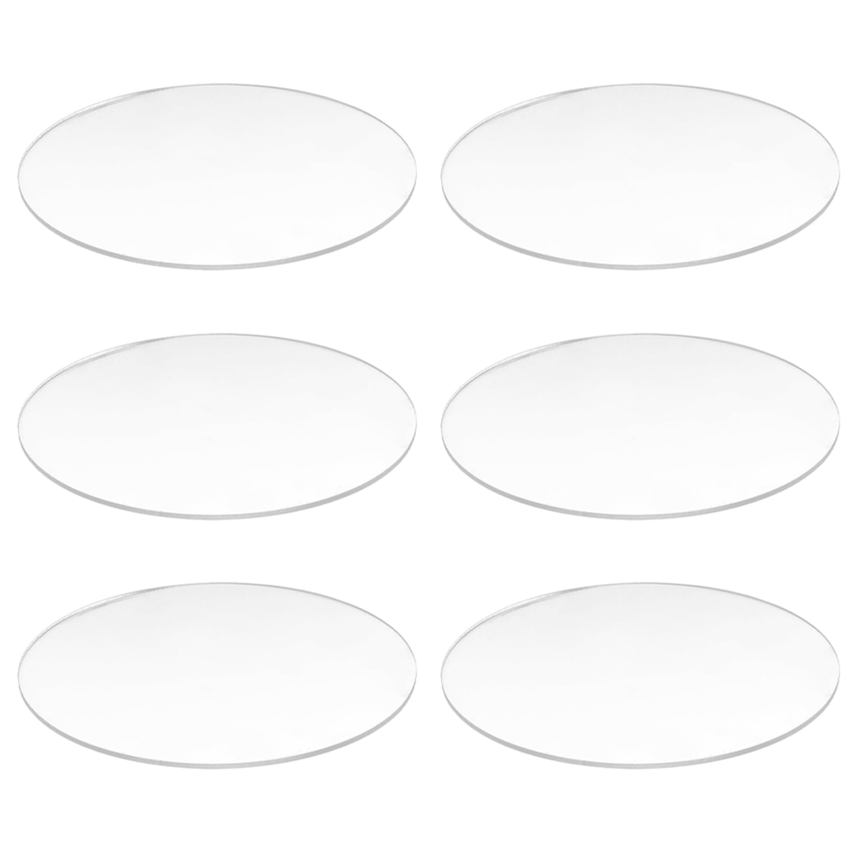 Hndhbfgrt 6X Transparent 3mm Thick Mirror Acrylic Round Disc Diameter:85mm