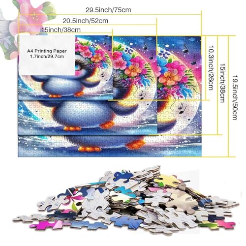 Puzzle de 1000 piezas de pingüino adorable con encaje preciso de 52x38cm 5