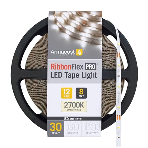 Armacost Lighting RibbonFlex Pro 12V White LED Strip Lights 30 LED/m, 2700K, 8.2 ft 131210 Armacost Lighting RibbonFlex Pro 12V White LED Strip Lights 30 LED/m, 2700K, 8.2 ft 131210