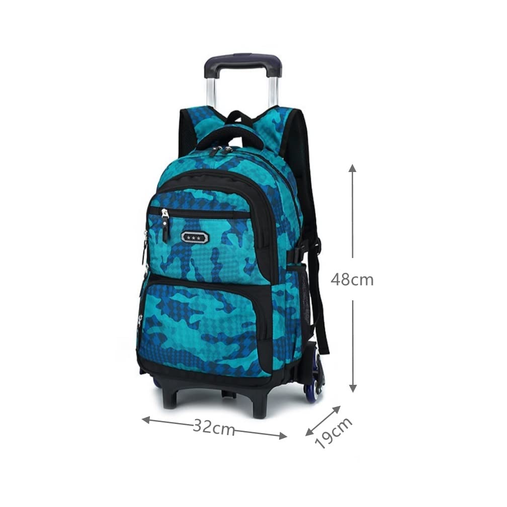 Zaino Scuola Trolley Zainetti per Bambini Zaino con Ruote Ragazzi Borse da Scuola School Bag Viaggio (Blu Lago)