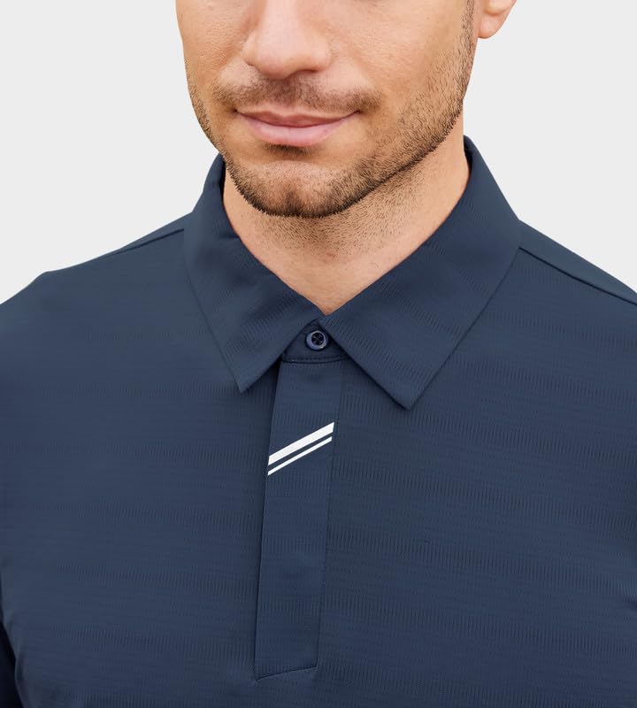 Image of Damipow Premium Golf Shirts for Men Dry Fit Performance Polo Short Sleeve Collared Shirt