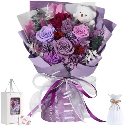 Emibele Día Madre Ramo Flores Preservadas Regalos para Mamá, Flor...