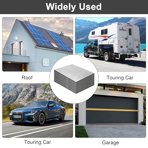 12 Stück Dämmmatte Auto Schallschutzmatte 250 x 180 x 5mm Isolierung Matte Schallschutz Isoliermatte Selbstklebend KFZ Lärmschutz Alubutyl Matte für Schalldämmung Isolierung Wasserdicht Feuerfest