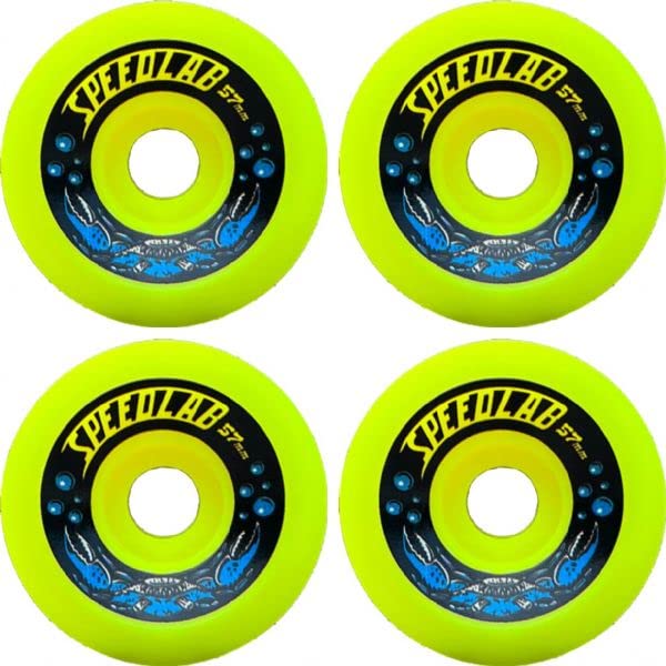 Soft Shells Neon Yellow Skateboard Wheels - 57mm 95a (Set of 4)