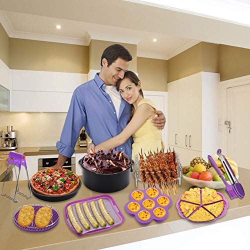 GEEZO 7 Inch Fryer Accessories XL, 16 Pcs Deep Fryer Accessories with Recipe Cookbook Compatible for Gowise Ninja Cosori Cozyna Philips Power 4.2Qt - 5.8Qt Deep Fryer - Thumbnail 7