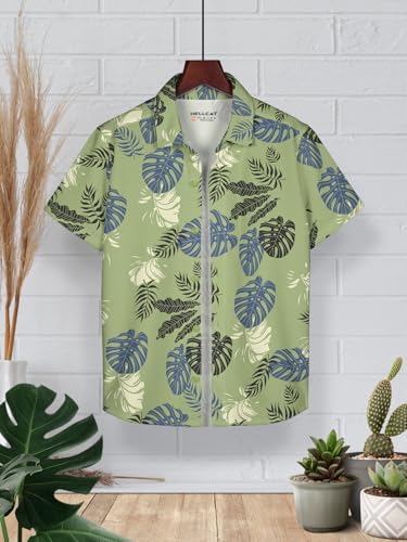 Image of HELLCAT Beige Trendy Regular Fit Printed Causal Shirt for Boys
