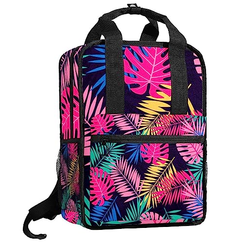 Sac à dos garçons motif feuilles tropicales pour sorties scolaires et vacances