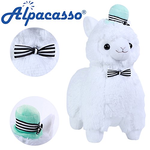 Preisvergleich Produktbild Alpacasso 14" White Plüsch Alpaka, süße weiche Kuscheltiere Spielzeug.
