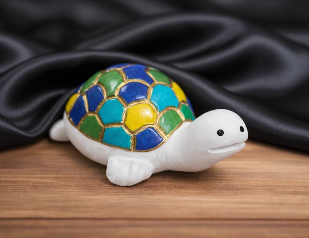 Buy Craft by Hands | White Marble Multicolor Painted Tortoise