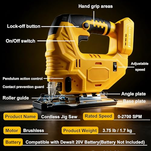 Cordless Jig Saw Compatible with Dewalt 20V