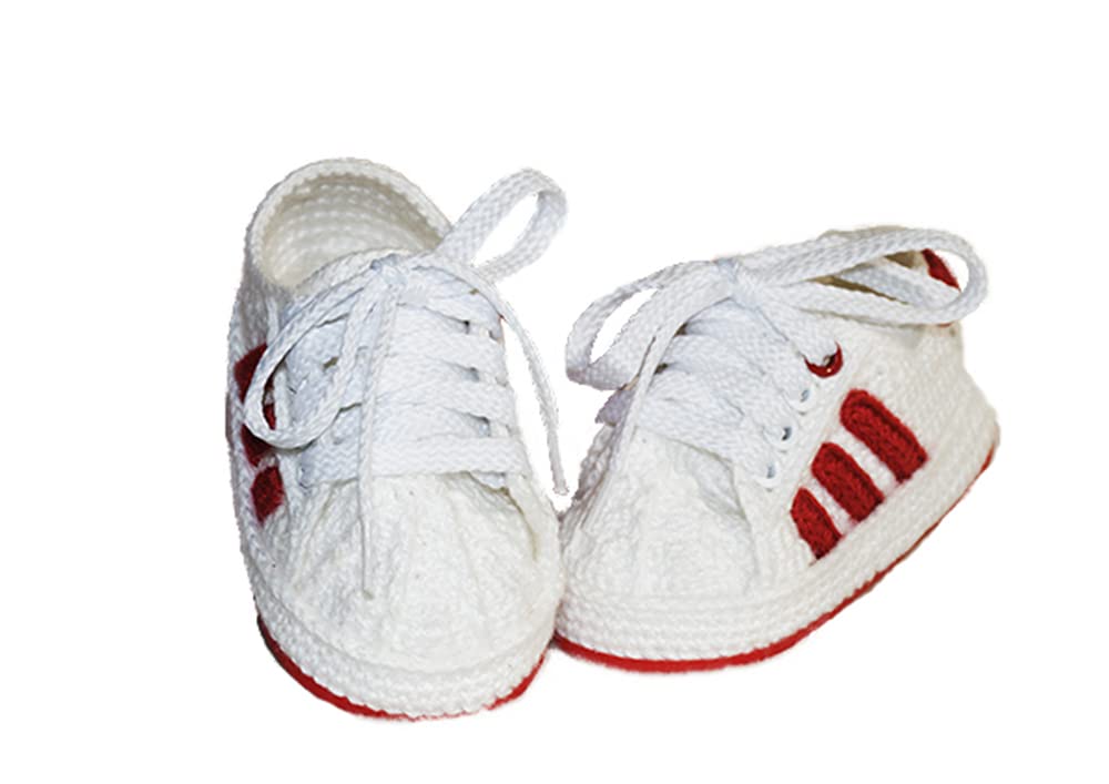 Scarpine Neonato realizzate con Uncinetto. Scarpe/Scarponcini Sportivi per Bebè, Lavorati all'Uncinetto Disponibile in Tutte Le Taglie Bambino. Ti regaliamo Il Nome del Bambino inciso