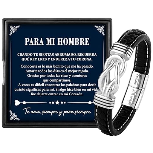 Rebundex Regalos Originales para Hombre Pulsera Cuero Plata San Valentin Regalos Hombre, Marido Novio Pareja Aniversario Navidad San Valentin Cumpleaños | Ya disponible en tu tienda friki favorita! En mundofriki.es!