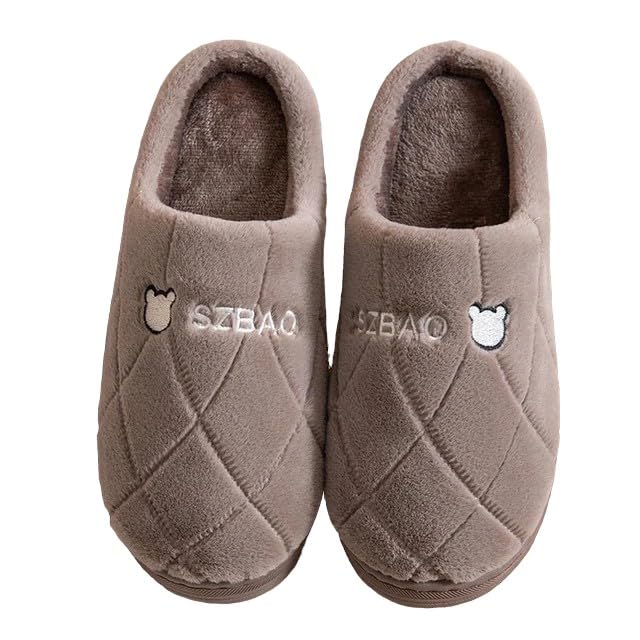 shoemusq Women's Home Flip-Flops & Slippers Winter Indoor Non-Slip Women Soft Fur Home Flip Flop Slides And Slippers Cute Bear Flip Flops for Women-picture-53