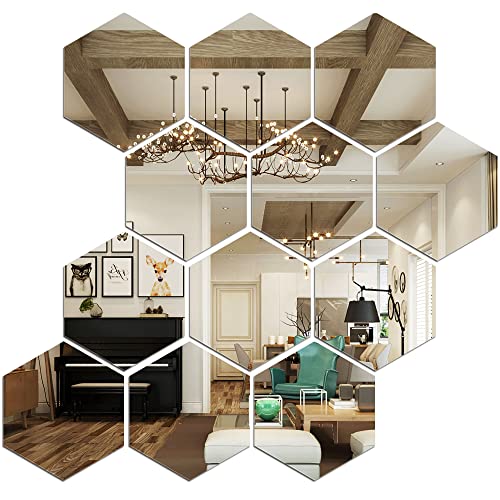 Pegatinas de pared de espejo, oficina, fondo de TV Cover