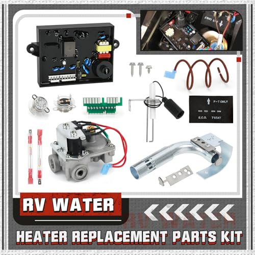 Image of 5 in 1 RV Water Heater Replacement Kit for Atwood, Includes 91365 Circuit Board, 93844 Solenoid Gas Valve, 91638 Burner Tube, 91447 ECO Thermostat & Thermal Cut Off, 93868 Spark Igniter