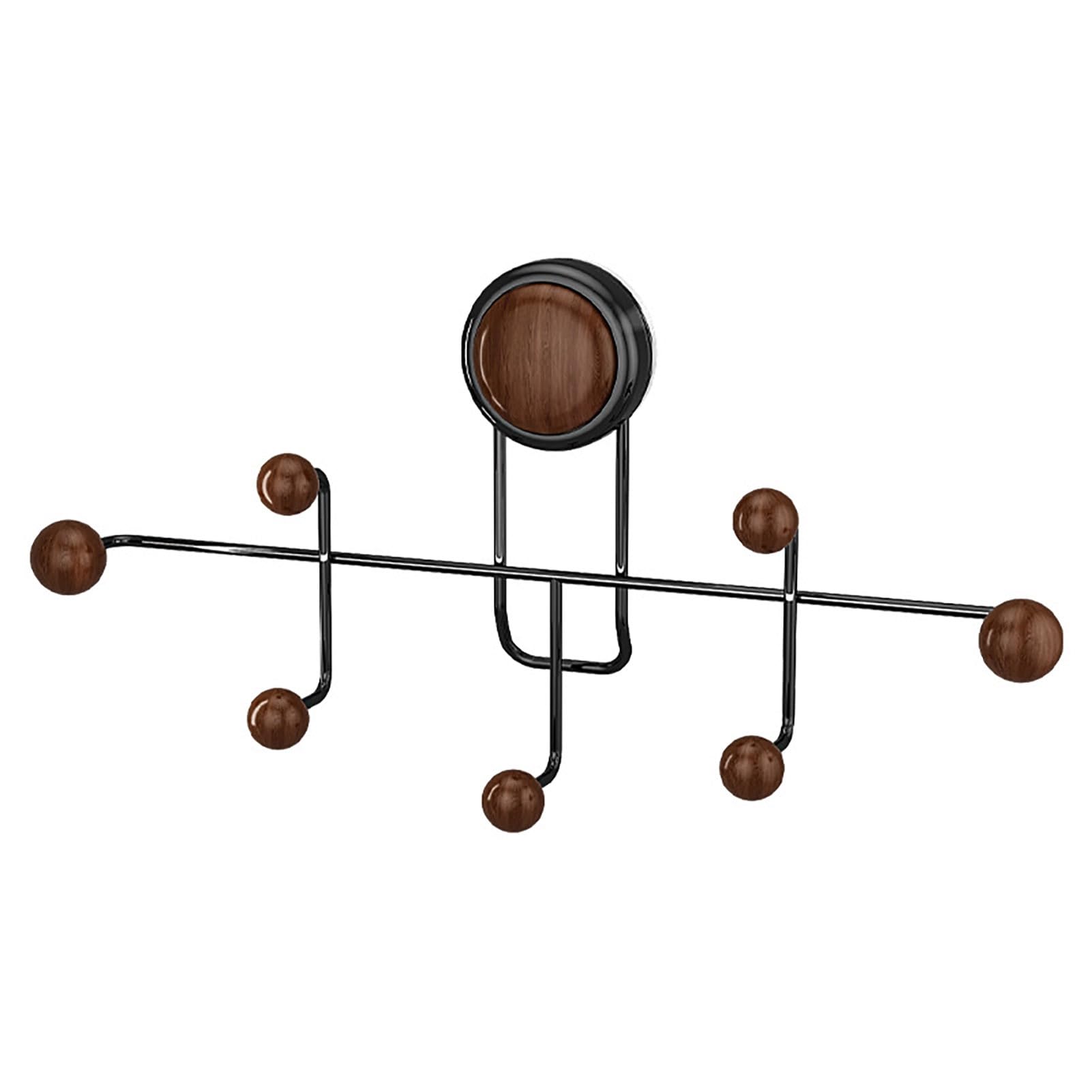 Virelynx Black Suction Cup Hooks – Multi-Hook Design No Drilling Wall Hanger, Large Storage Capacity Rack For Entrance Bedroom Bathroom