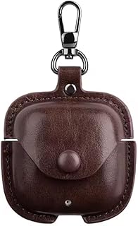 حافظة جلدية لهواوي فري بودز اس اي 2 / اس اي 3، حافظة بلون سادة مقاومة للصدمات من الجلد من فكرة (بني داكن)