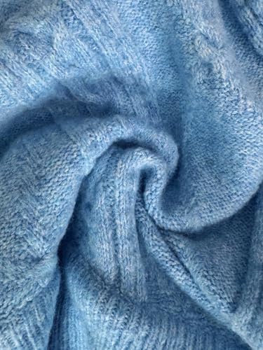 Image of ZAFUL Women's V Neck Cable Knit Sweater Long Sleeve Ribbed Crop Tops Wrap Surplice Solid Casual Pullover Jumper