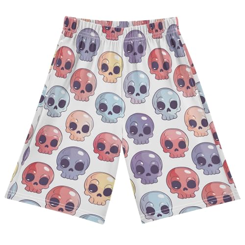ALAZA Sugar Skull Color Day Of The Dead Pajama Shorts Sleep Shorts Pant Lounge Pajama Bottoms Elastic Waist with Pockets - Main Image