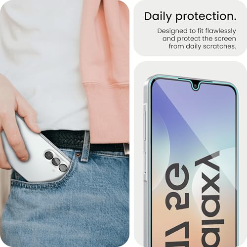 Image of ArmourPro Edge to Edge Tempered Glass for Samsung Galaxy M17 with Silver Camera Ring Guard, 9H Screen Protector, Anti-Scratch, Anti-Fingerprint, Bubble-Free Installation Kit