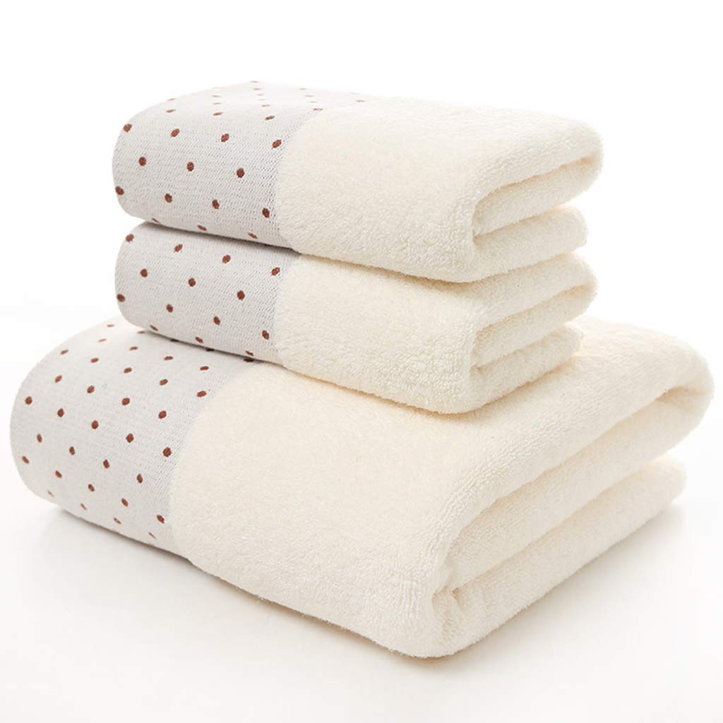 Juego de sábanas de baño blanco con una toalla grande y dos toallas de mano
