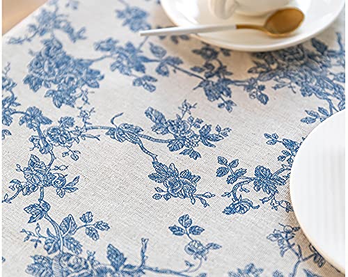 Wracra Cotton Linen Vintage Tablecloth Pastoral Floral Rustic Table Cloth Washable Table Cover For Indoor&Outdoor thumb #1