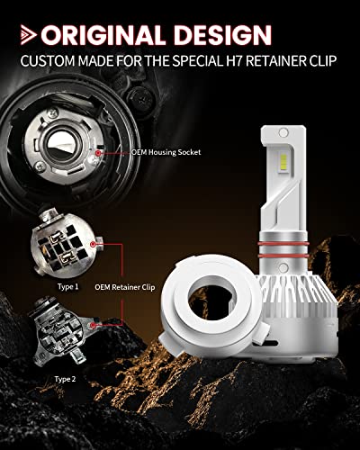 Lasfit For Kia Sorento Forte Sedona Optima, Hyundai Veloster Kona Forte, Pro-Hk6 H7 Led Bulbs, All-In-One Plug And Play, 60W 6000Lm See Farther And Brighter(2Pcs) #TOP2